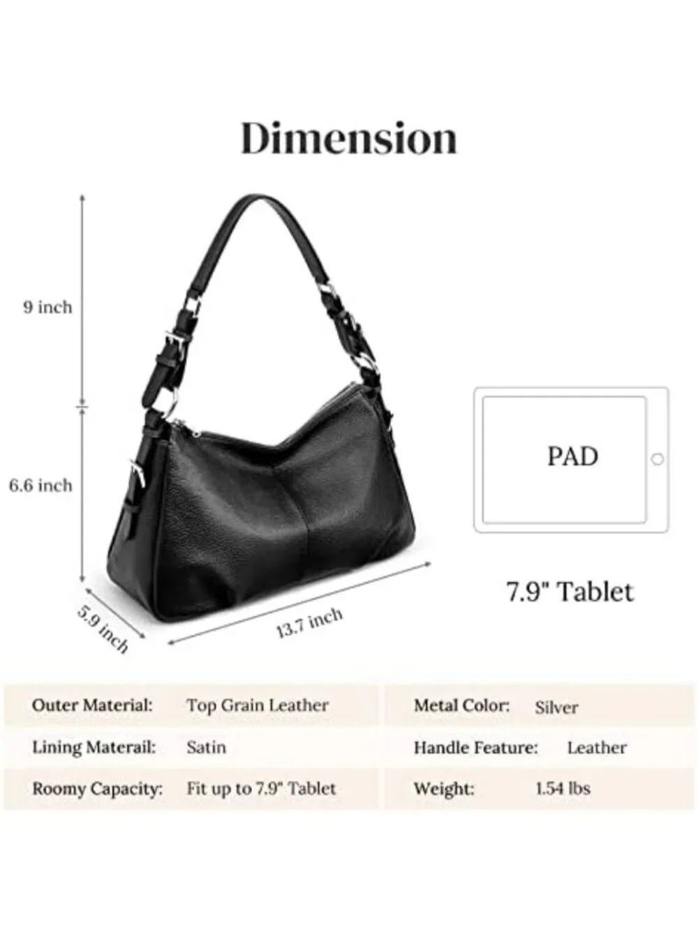 Stylish Leather Hobo Shoulder Bag for Women - Chic Top-Handle Handbag